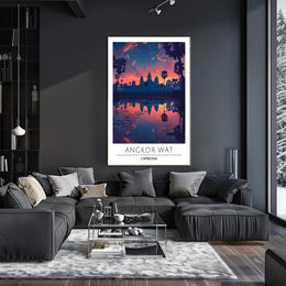 Angkor Wat Serene Sunset Cultural Heritage Poster PosterGoat