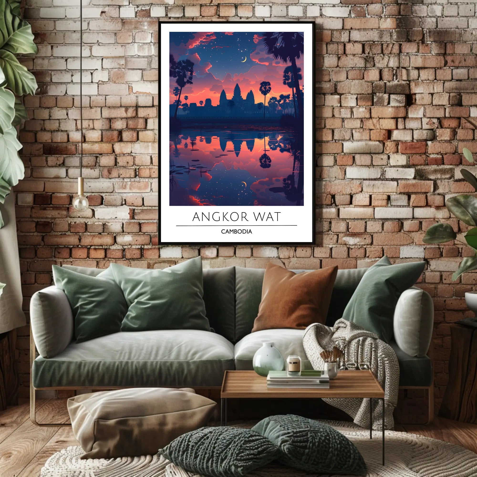 Angkor Wat Serene Sunset Cultural Heritage Poster PosterGoat