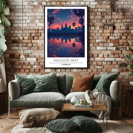 Angkor Wat Serene Sunset Cultural Heritage Poster PosterGoat