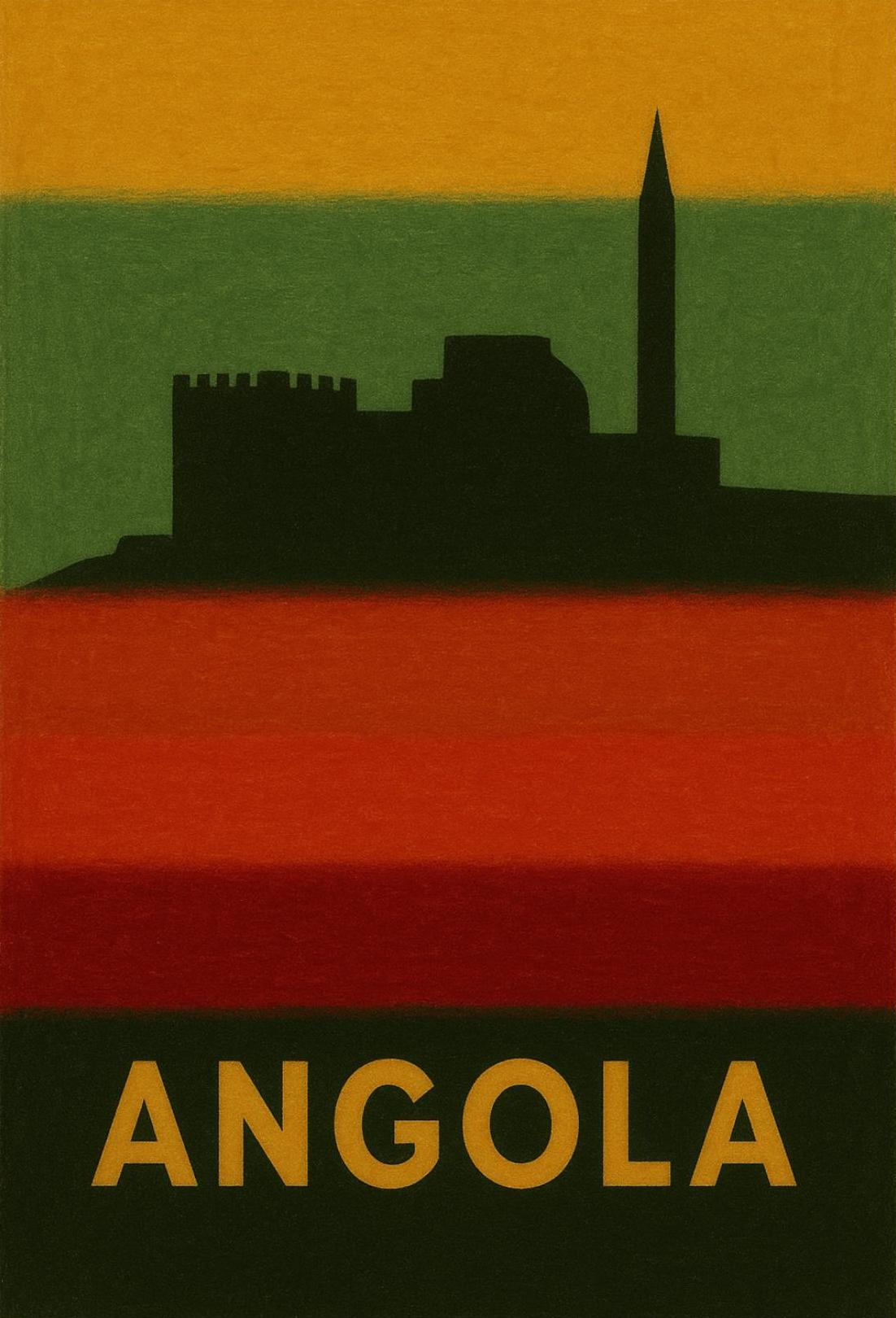 Angolan Heritage Fortress Silhouette Cultural or Heritage Poster PosterGoat