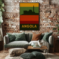 Angolan Heritage Fortress Silhouette Cultural or Heritage Poster PosterGoat