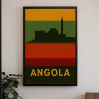 Angolan Heritage Fortress Silhouette Cultural or Heritage Poster PosterGoat