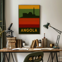 Angolan Heritage Fortress Silhouette Cultural or Heritage Poster PosterGoat