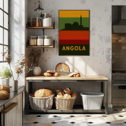 Angolan Heritage Fortress Silhouette Cultural or Heritage Poster PosterGoat