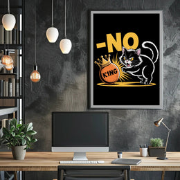 Animated Cat with Crown - Animal Poster PosterGoat