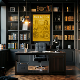 Ann Arbor Heritage Illustrated Cultural Poster PosterGoat