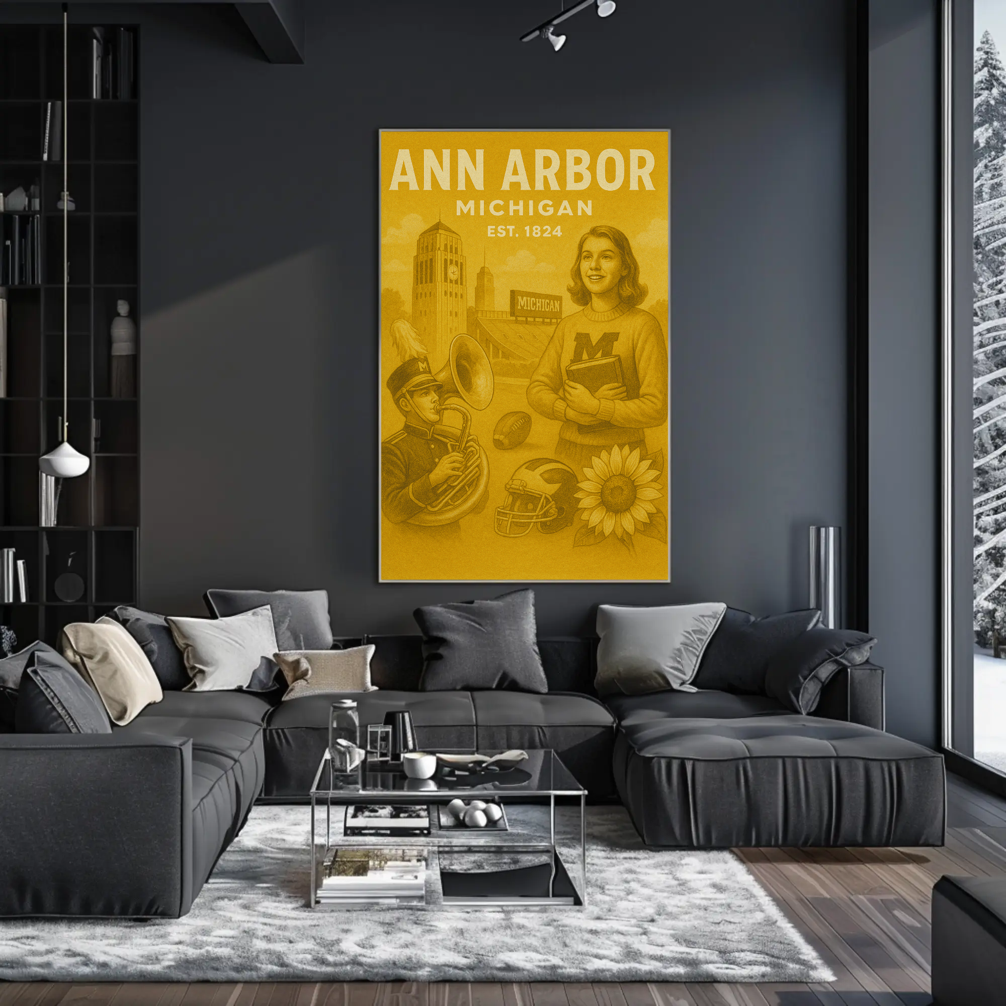 Ann Arbor Heritage Illustrated Cultural Poster PosterGoat