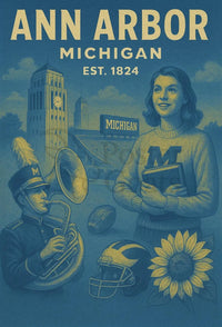 Ann Arbor University Spirit Vintage Cultural or Heritage Poster PosterGoat