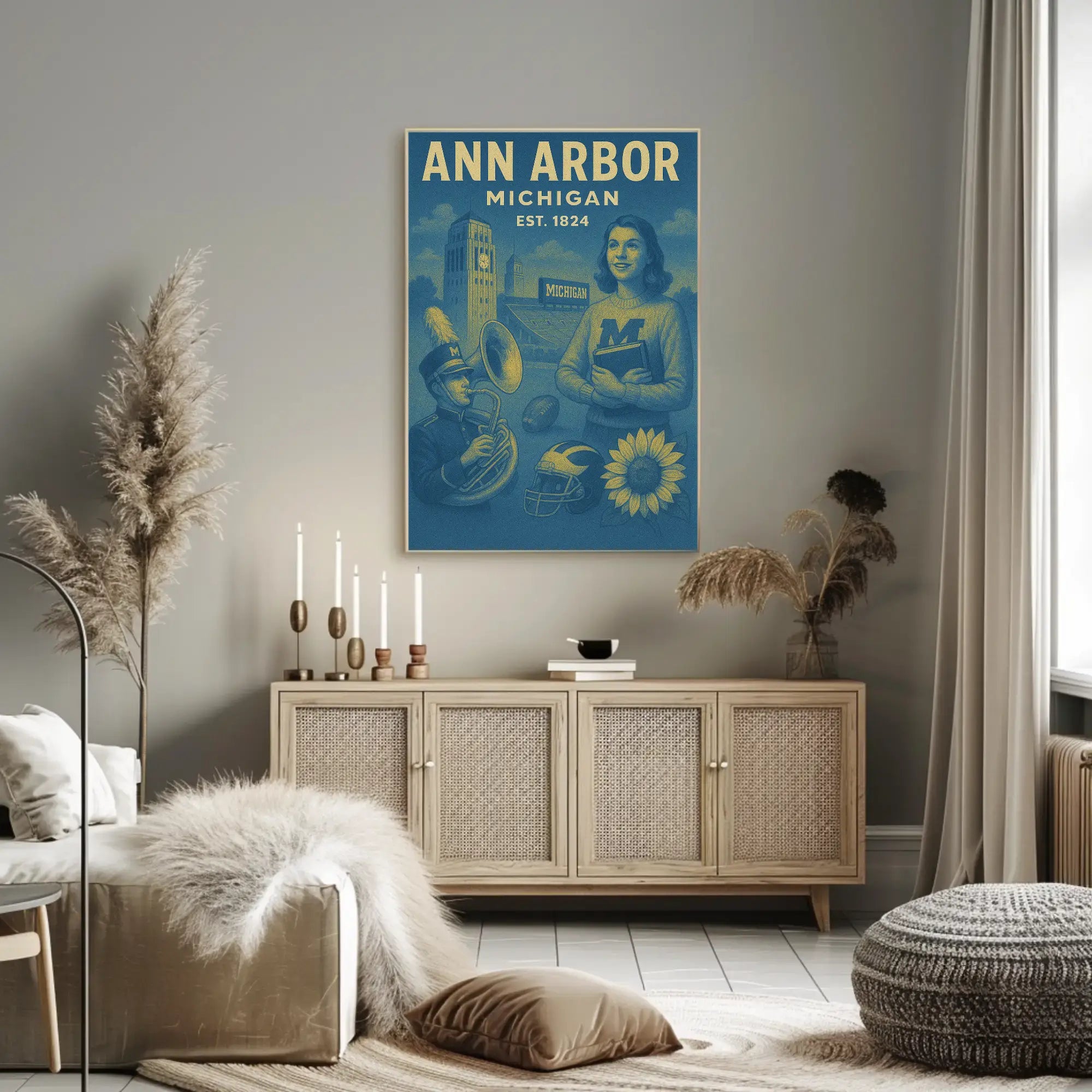 Ann Arbor University Spirit Vintage Cultural or Heritage Poster PosterGoat