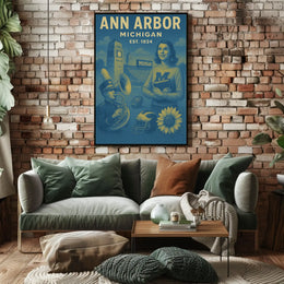 Ann Arbor University Spirit Vintage Cultural or Heritage Poster PosterGoat