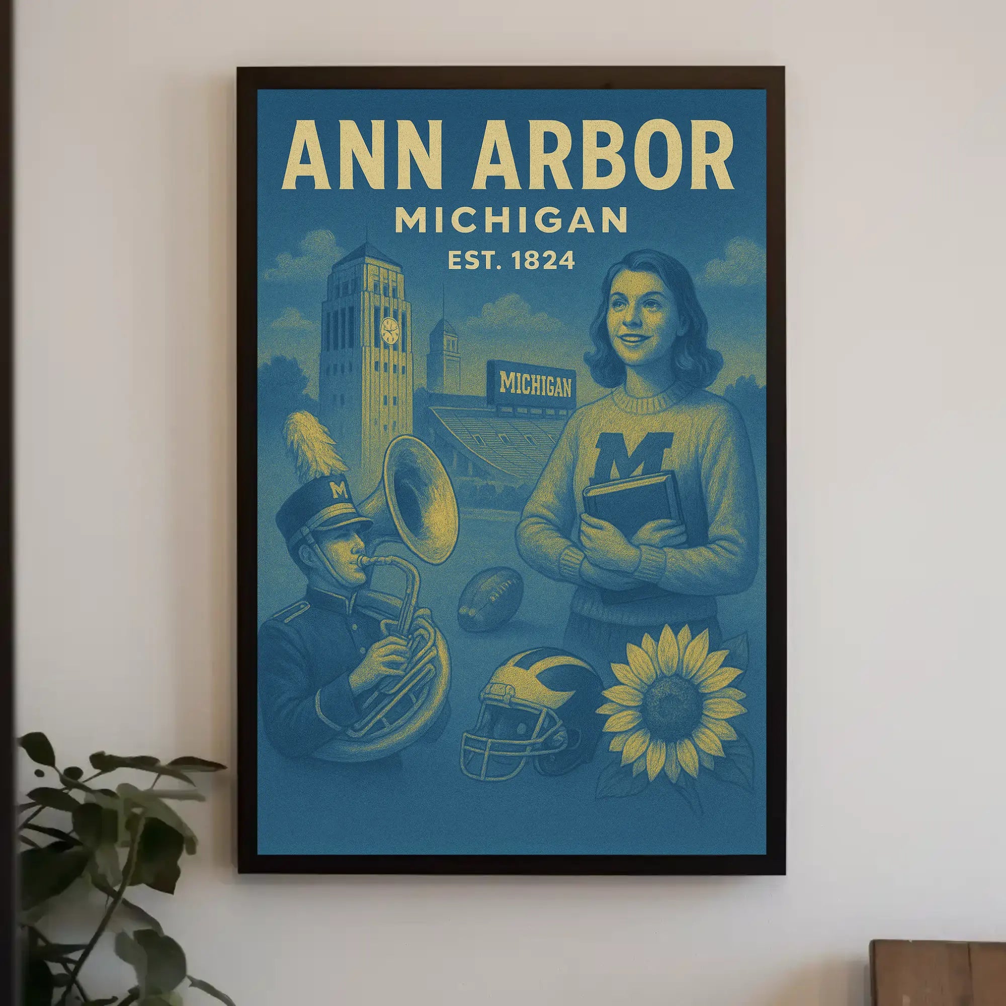 Ann Arbor University Spirit Vintage Cultural or Heritage Poster PosterGoat