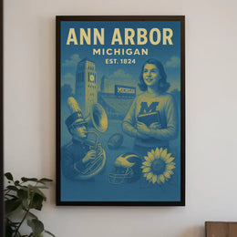 Ann Arbor University Spirit Vintage Cultural or Heritage Poster PosterGoat
