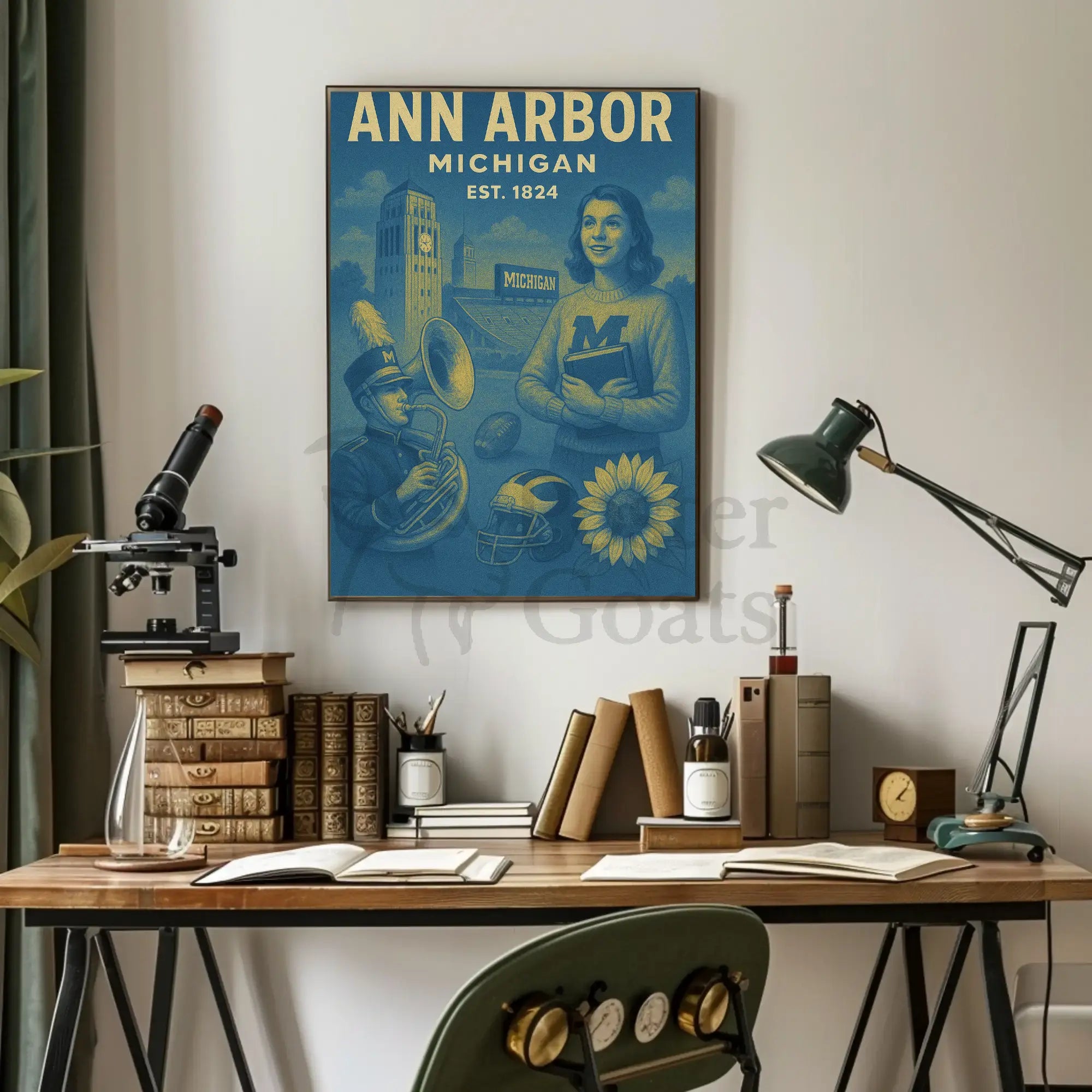 Ann Arbor University Spirit Vintage Cultural or Heritage Poster PosterGoat
