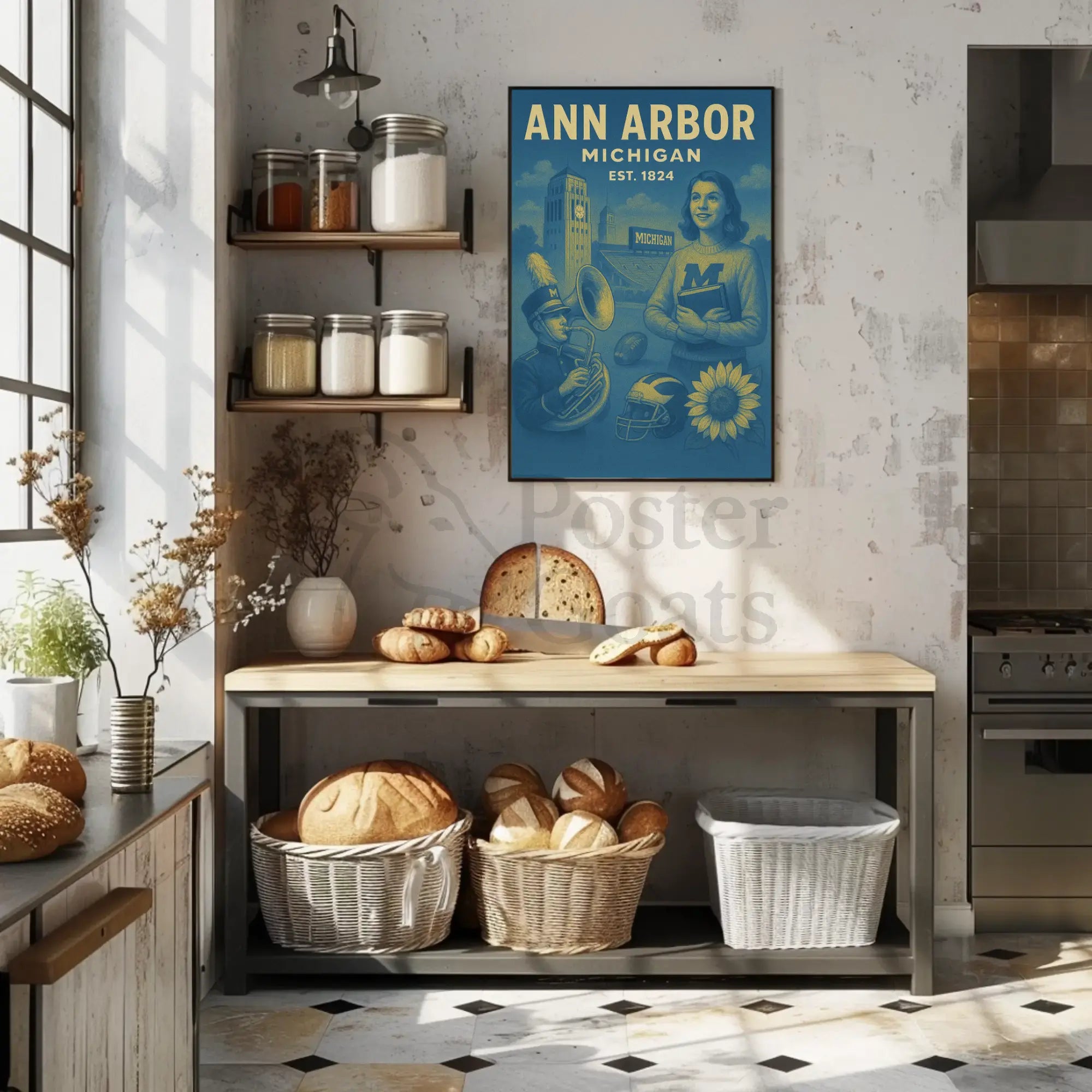 Ann Arbor University Spirit Vintage Cultural or Heritage Poster PosterGoat