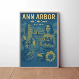 Ann Arbor University Spirit Vintage Cultural or Heritage Poster PosterGoat