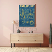 Ann Arbor University Spirit Vintage Cultural or Heritage Poster PosterGoat