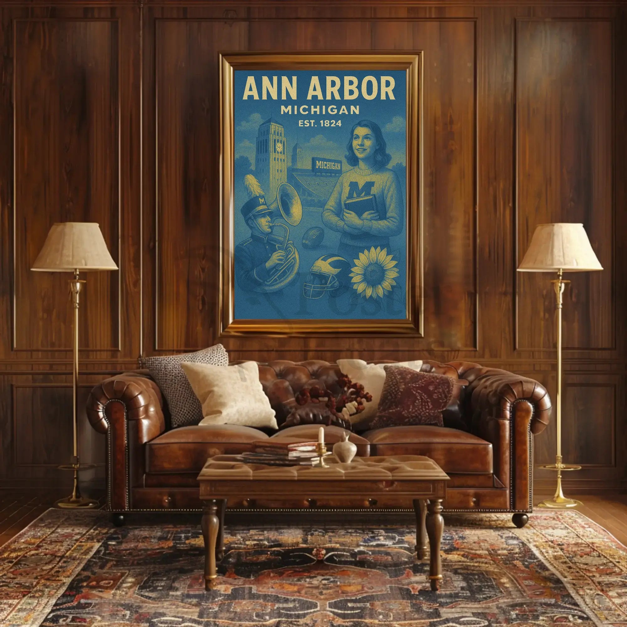 Ann Arbor University Spirit Vintage Cultural or Heritage Poster PosterGoat