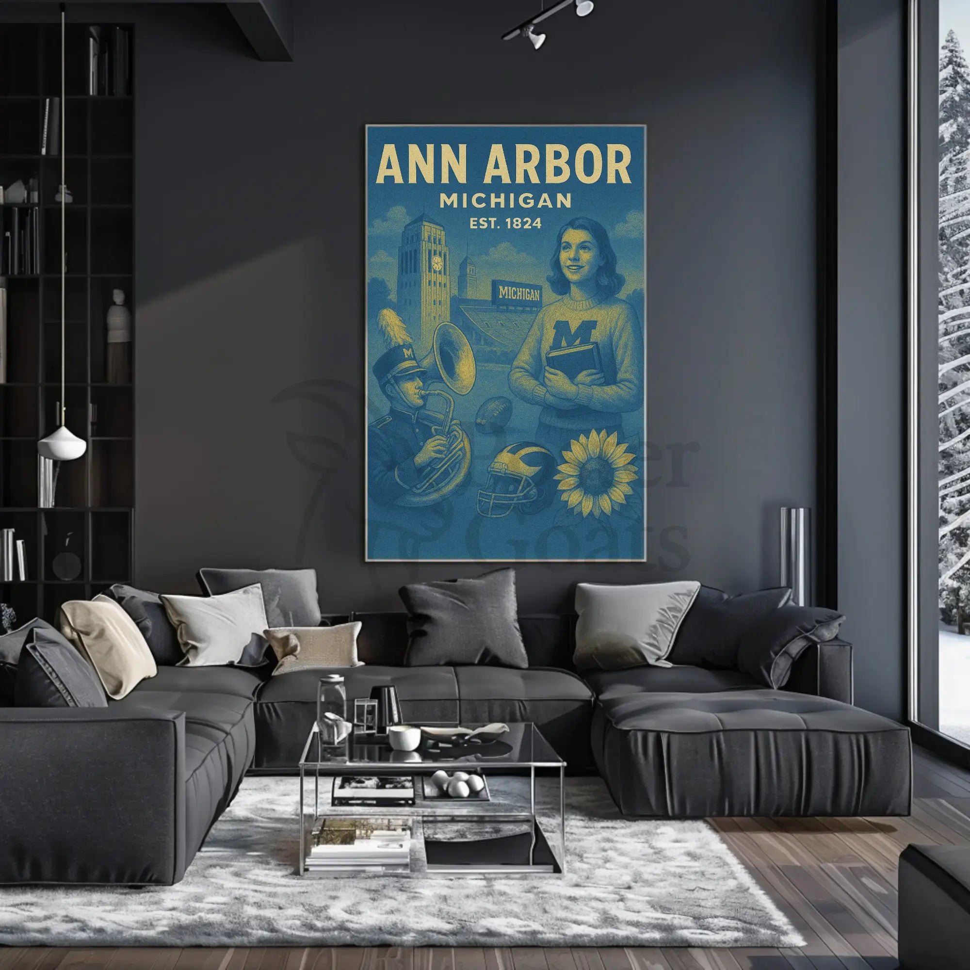 Ann Arbor University Spirit Vintage Cultural or Heritage Poster PosterGoat