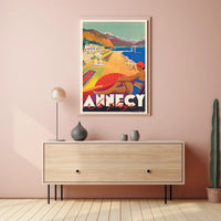 Annecy La Plage Vintage Beach Travel Poster PosterGoat