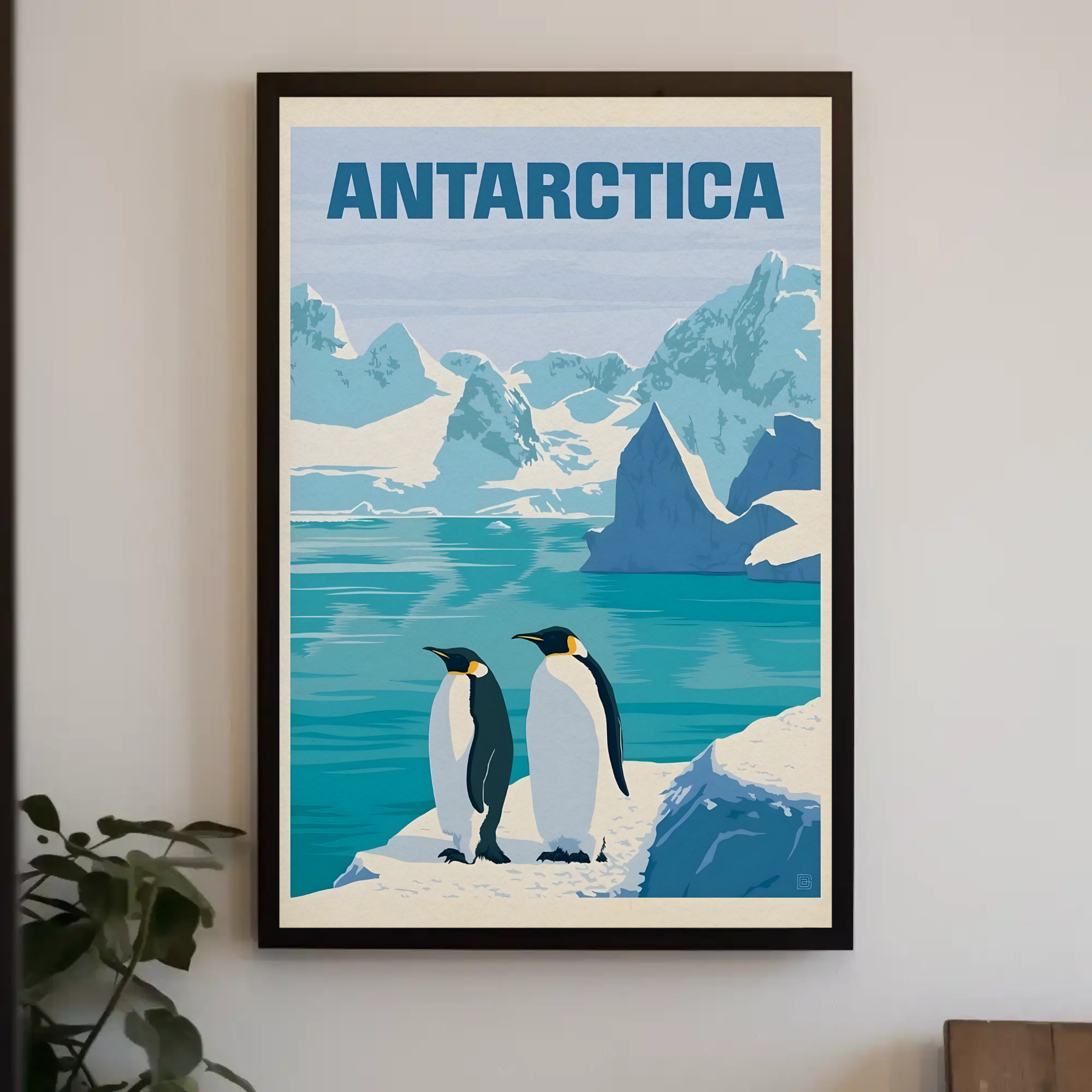 Antarctic Penguins Vintage Travel Poster PosterGoat
