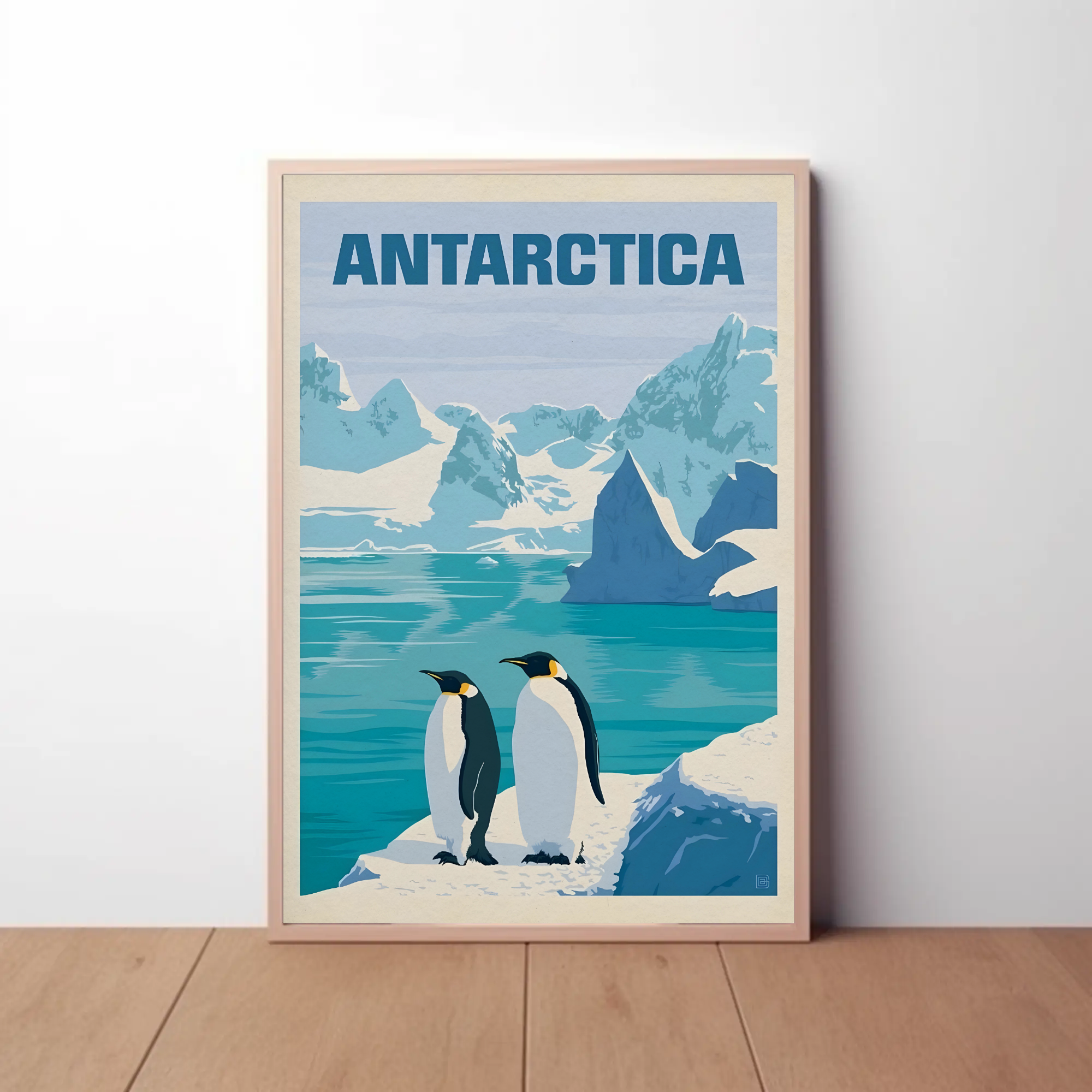 Antarctic Penguins Vintage Travel Poster PosterGoat