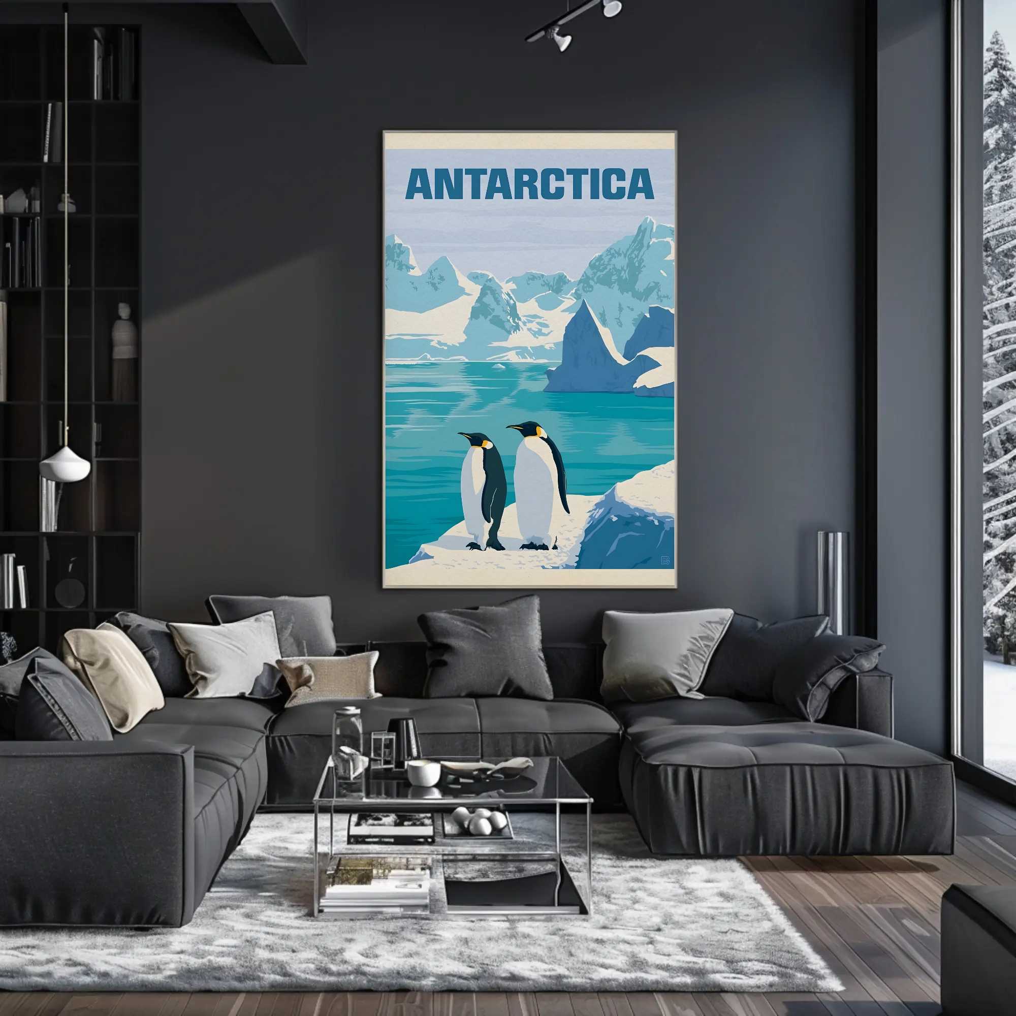 Antarctic Penguins Vintage Travel Poster PosterGoat