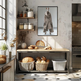 Anthropomorphic Fashion Fantasy in Stylish Trench Coat Poster PosterGoat