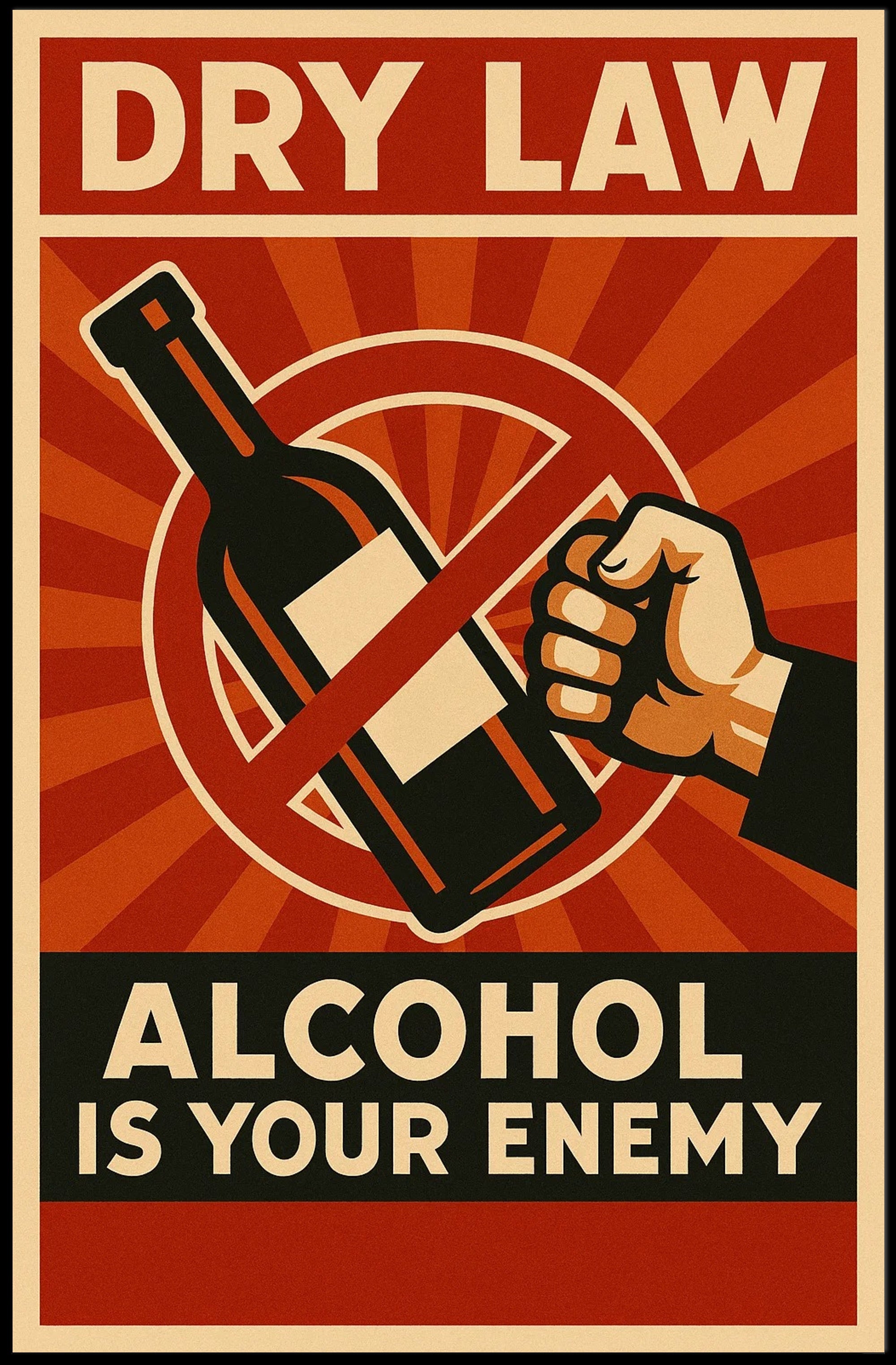 Anti-Alcohol Prohibition Vintage Propaganda Poster PosterGoat
