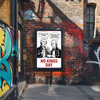 Anti-Monarchy Political Satire with Founding Fathers Poster PosterGoat