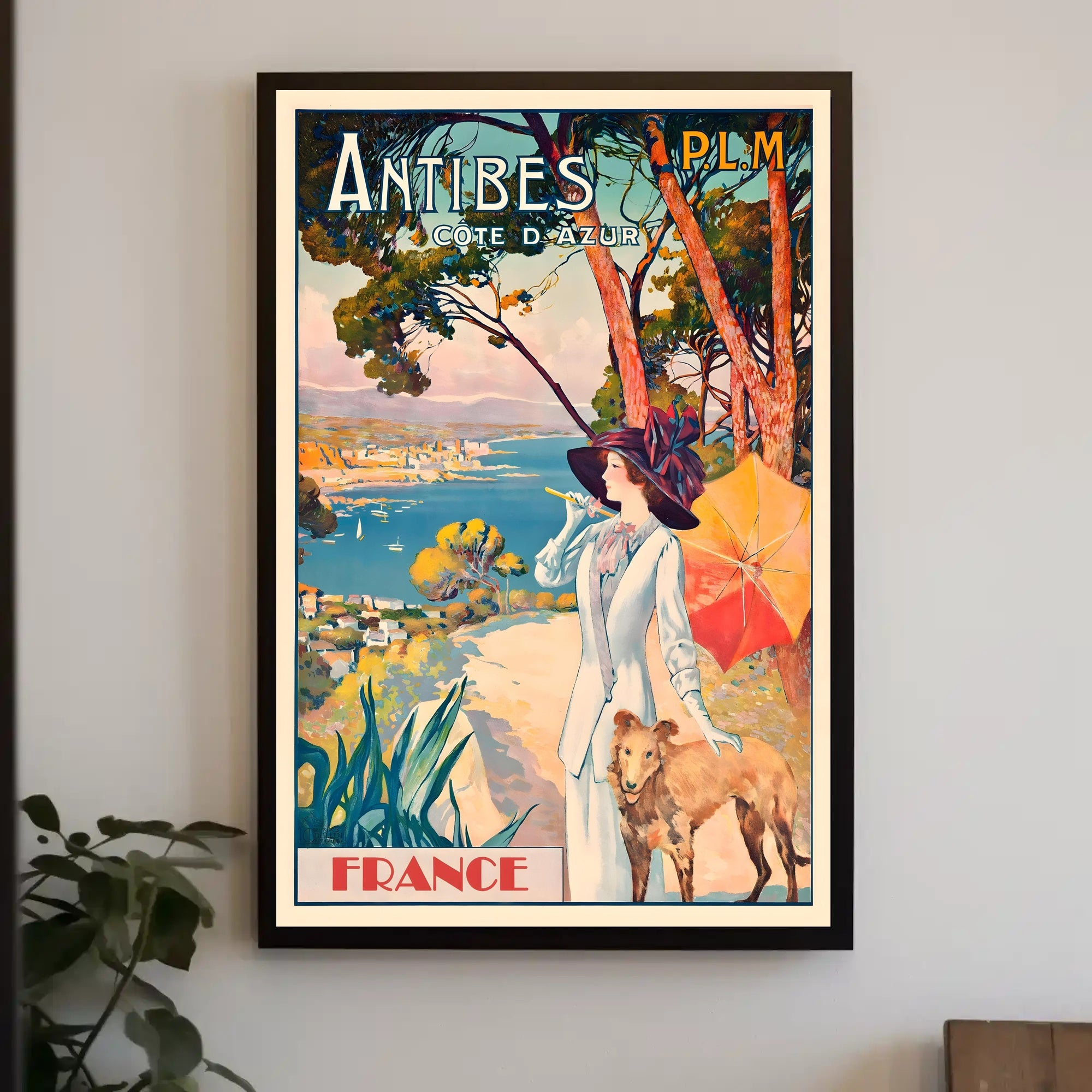 Antibes Vintage Travel Aesthetic: Côte d'Azur Poster PosterGoat