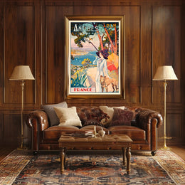 Antibes Vintage Travel Aesthetic: Côte d'Azur Poster PosterGoat