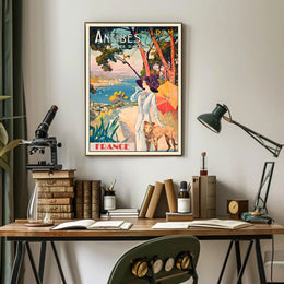 Antibes Vintage Travel Aesthetic: Côte d'Azur Poster PosterGoat