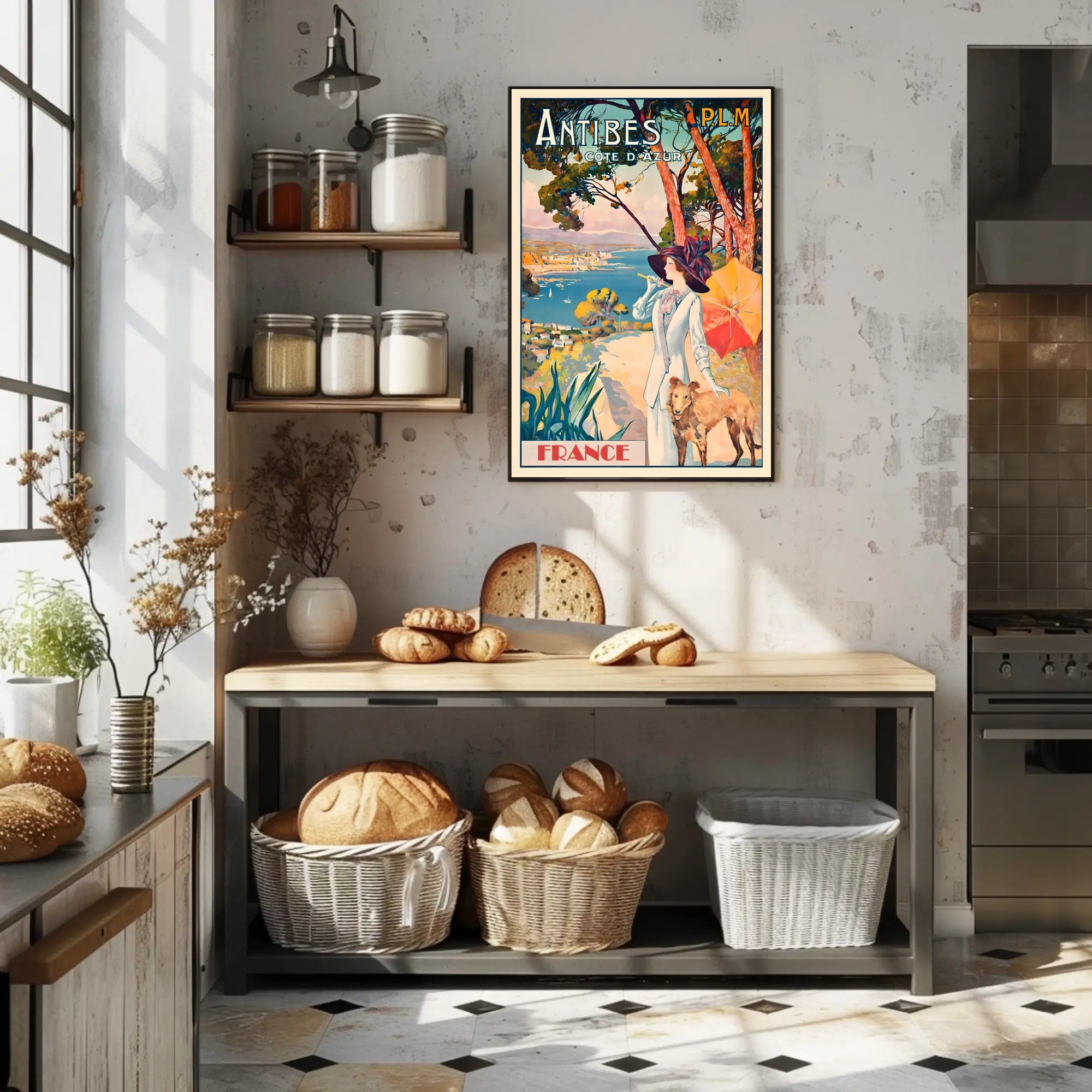 Antibes Vintage Travel Aesthetic: Côte d'Azur Poster PosterGoat