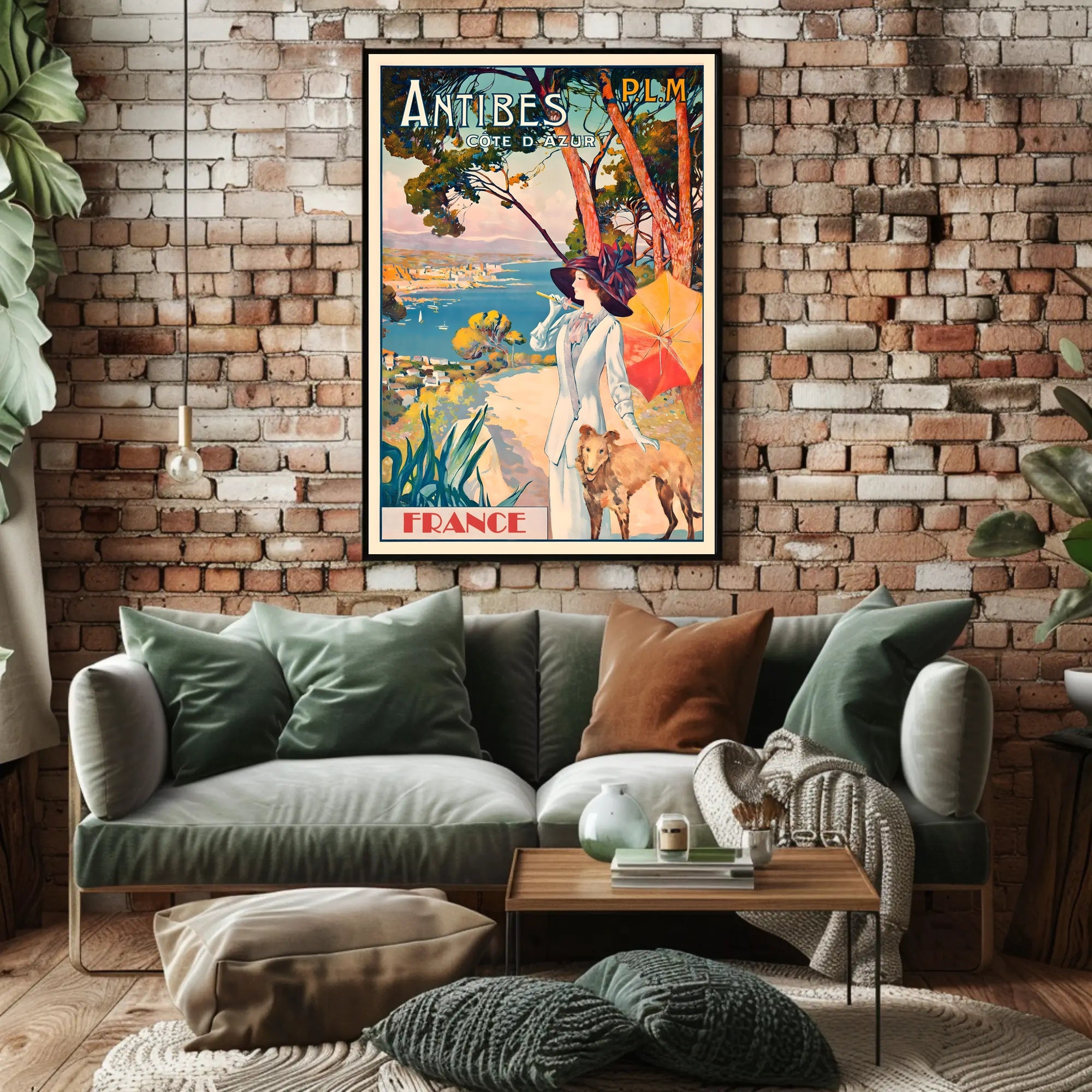 Antibes Vintage Travel Aesthetic: Côte d'Azur Poster PosterGoat