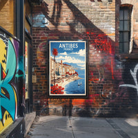 Antibes Vintage Travel Scene Captured in Artistic Poster PosterGoat