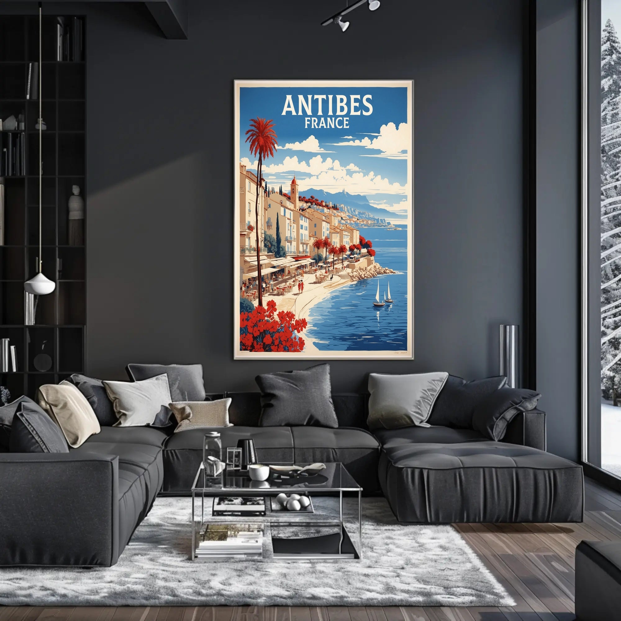 Antibes Vintage Travel Scene Captured in Artistic Poster PosterGoat