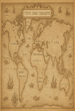 Antique 1585 World Map Vintage Travel Poster PosterGoat