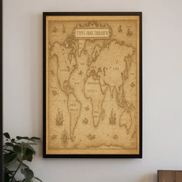 Antique 1585 World Map Vintage Travel Poster PosterGoat