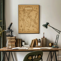Antique 1585 World Map Vintage Travel Poster PosterGoat