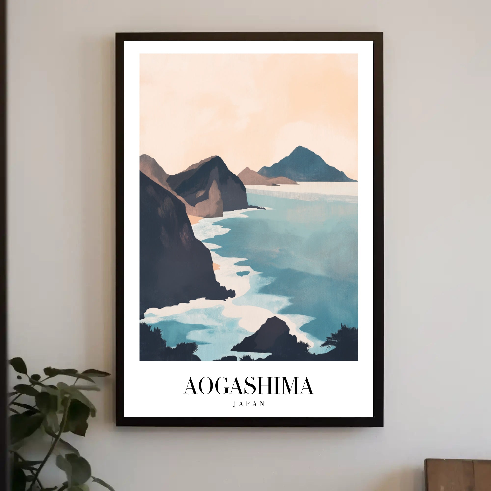 Aogashima Island Minimalist Travel Poster PosterGoat