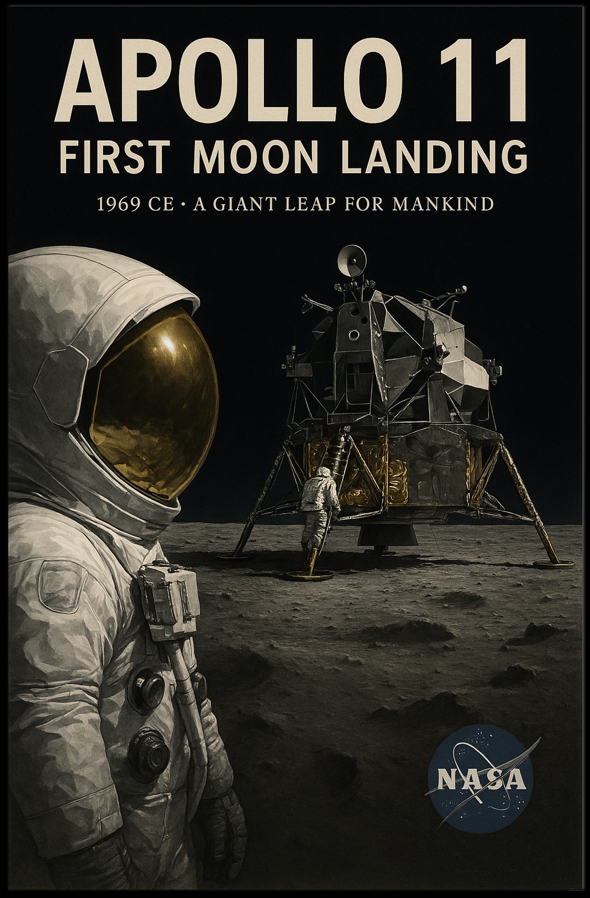 Apollo 11  First Moon Landing Poster PosterGoat
