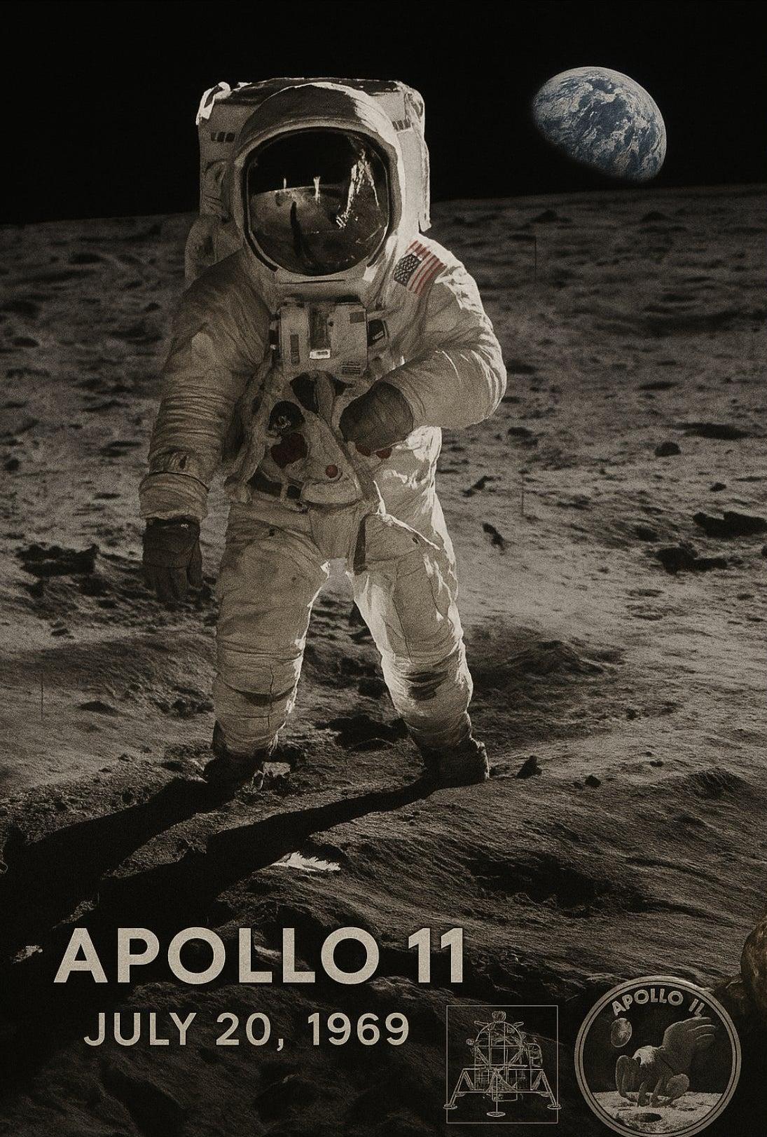 Apollo 11 Lunar Landing Historical Poster PosterGoat