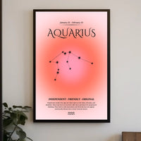 Aquarius Zodiac Minimalist Poster - Abstract or Artistic Poster PosterGoat