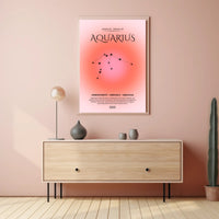 Aquarius Zodiac Minimalist Poster - Abstract or Artistic Poster PosterGoat