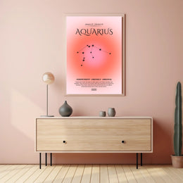 Aquarius Zodiac Minimalist Poster - Abstract or Artistic Poster PosterGoat