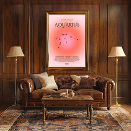 Aquarius Zodiac Minimalist Poster - Abstract or Artistic Poster PosterGoat