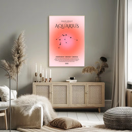 Aquarius Zodiac Minimalist Poster - Abstract or Artistic Poster PosterGoat