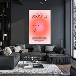 Aquarius Zodiac Minimalist Poster - Abstract or Artistic Poster PosterGoat