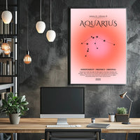 Aquarius Zodiac Minimalist Poster - Abstract or Artistic Poster PosterGoat