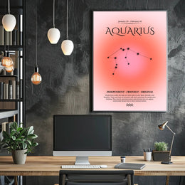 Aquarius Zodiac Minimalist Poster - Abstract or Artistic Poster PosterGoat